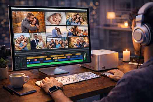 Professioneller Foto-Video-Rückblick aus Bildern und Videos