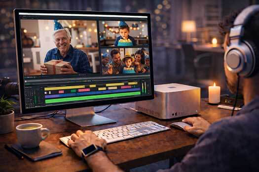 Professioneller Videoschnitt für Geburtstagsvideos und persönliche Erinnerungen