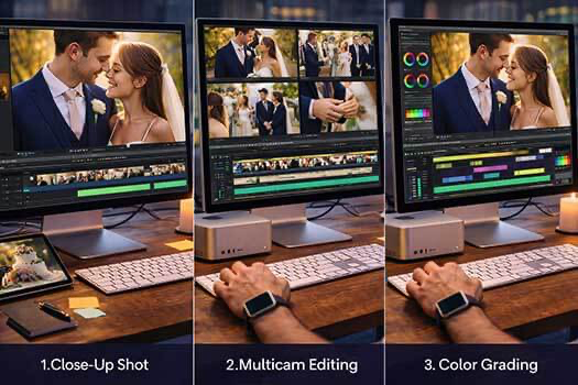 Professioneller Videoschnitt für Hochzeitsvideos