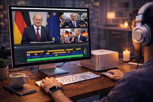 Professioneller politischer Videoschnitt für Statements, Social Media und öffentliche Kommunikation