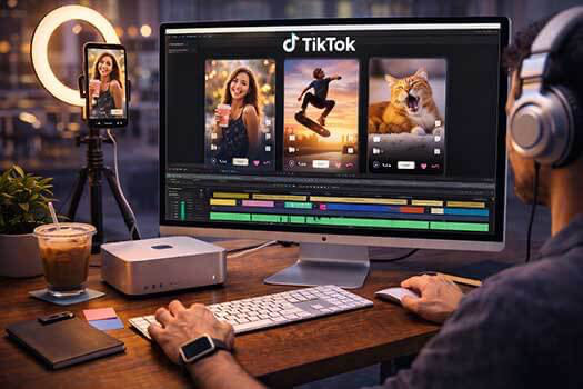 Professioneller Videoschnitt für TikTok Videos und vertikale Social Media Formate